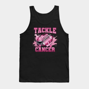 Tackle Breast Cancer American Football Pink Ribbon Awareness Tank Top